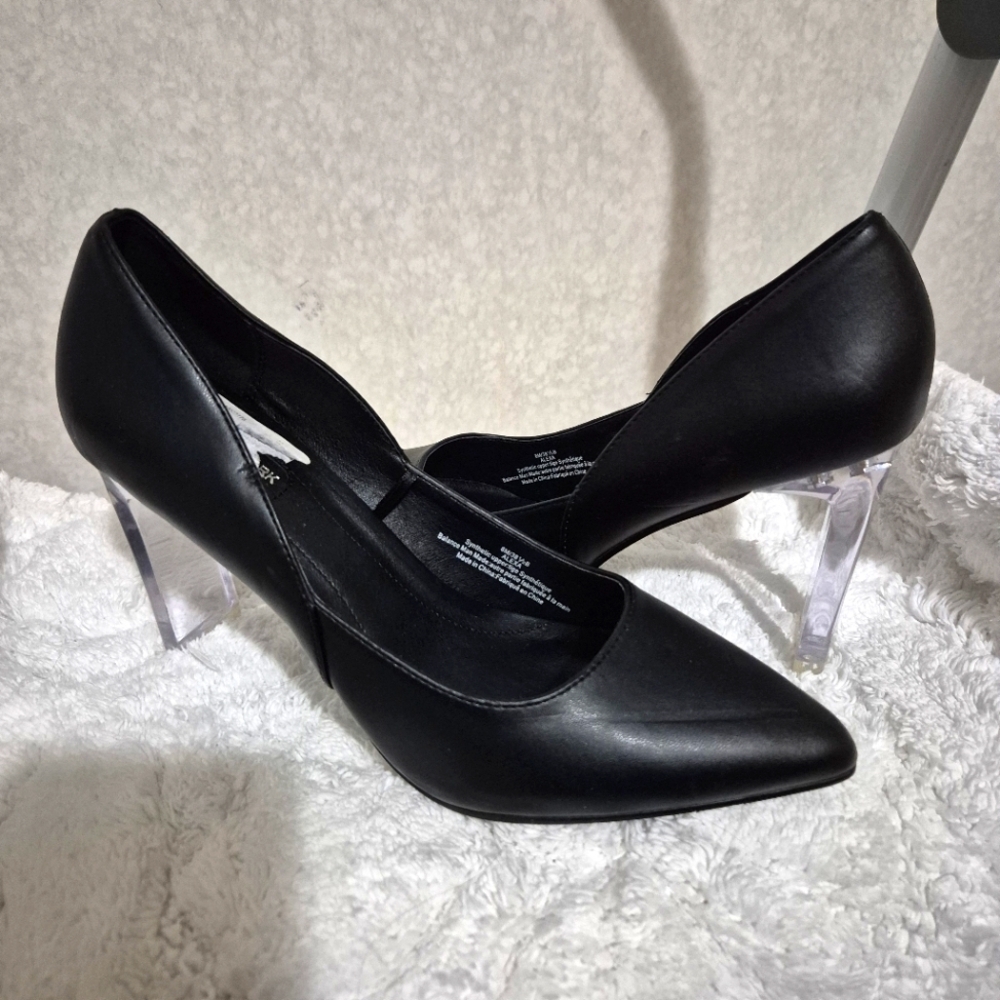MARC NEW YORK Elegant Black Women's Heels...CLEAR HEELS ...SIZE:8M